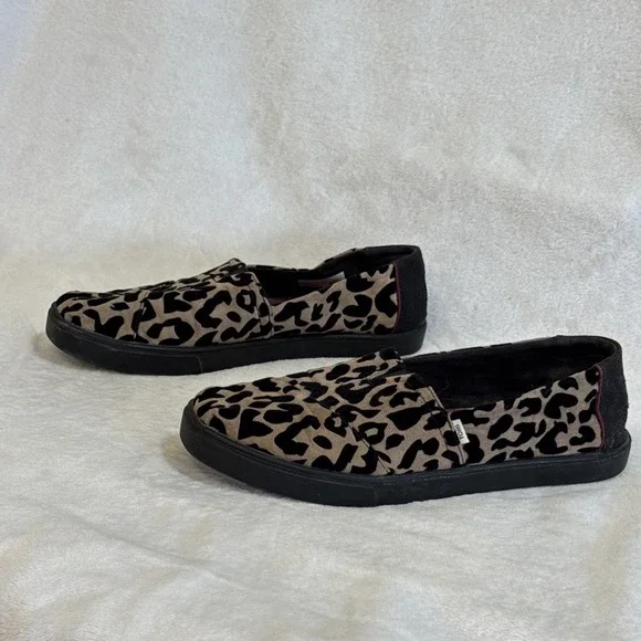 TOMS Leopard Print Velvet Slip On Shoes Women's‎ Size 9.5 W EU 41 - Picture 11 of 12
